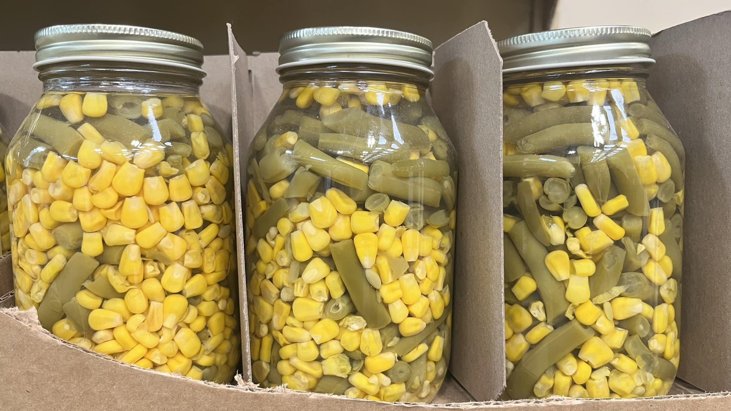 Canned beans and corn at the WNC Farmers Market/ Photo by Hanna Raskin